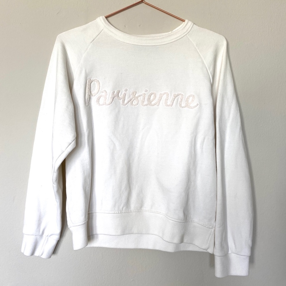Maison Kitsune “Parisienne” White Sweatshirt